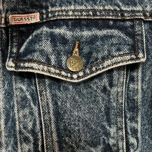 Vintage Guess Acid Wash Trucker Jean Jacket - Picture 4 of 14